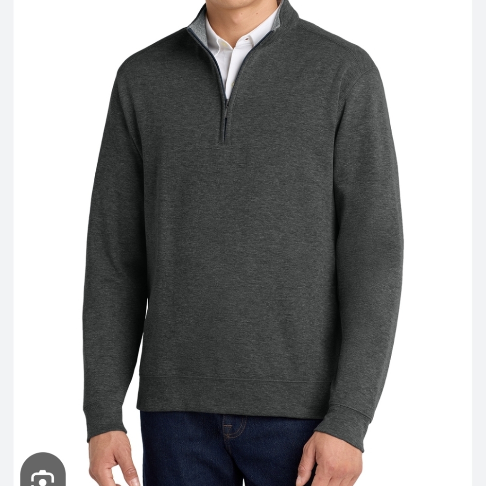 NWOT Mens Port Authority Interlock 1/4-Zip Long Sleeve Grey Shirt
